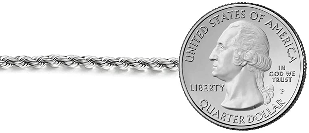 Savlano 925 Sterling Silver 4mm 18 Inches Solid Italian Rope Diamond Cut Twist Link Chain Necklace with Gift Box for Men & Women - Made in Italy 22.5 Grams